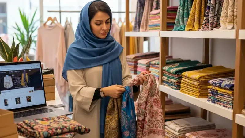 تصویر راهنمای جامع خرید عمده شال و روسری برای فروشندگان لباس و آنلاین شاپ ها - نکاتی طلایی برای انتخاب هوشمندانه و سودآور